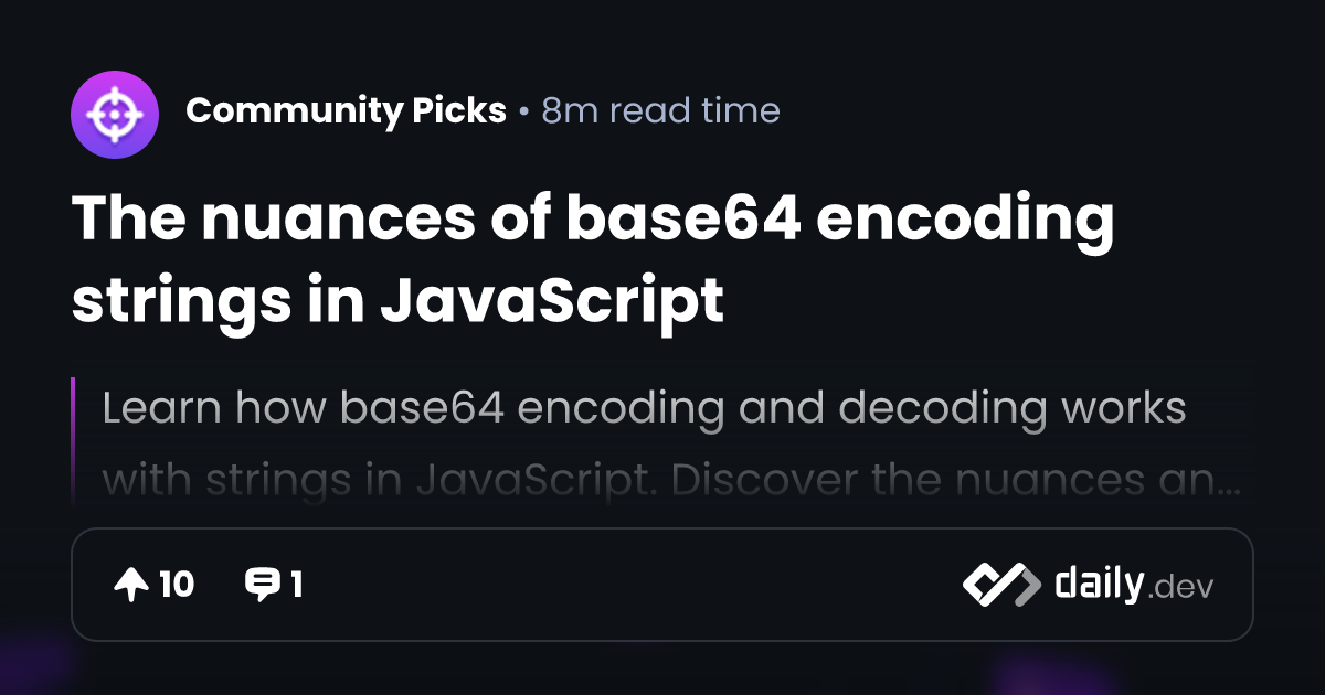 The nuances of base64 encoding strings in JavaScript