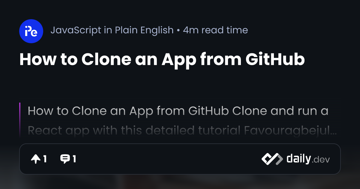 how-to-clone-an-app-from-github-daily-dev