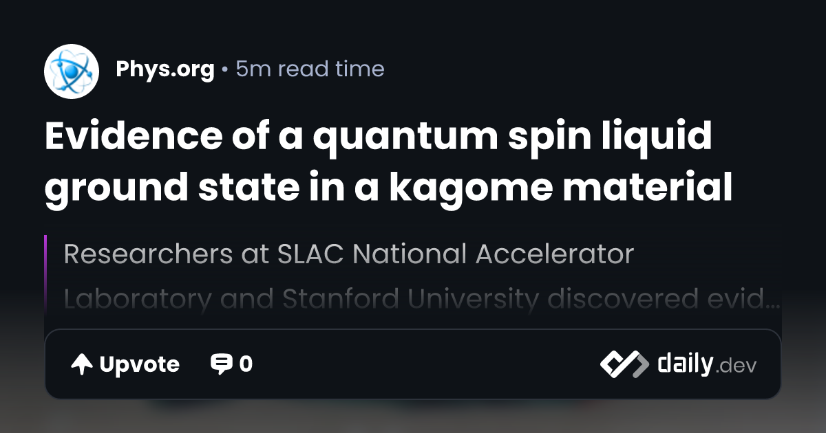 Evidence of a quantum spin liquid ground state in a kagome material ...