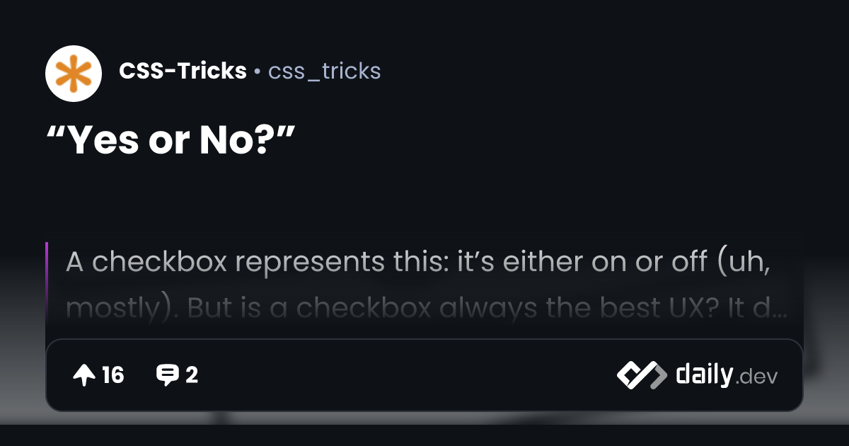 yes-or-no-daily-dev