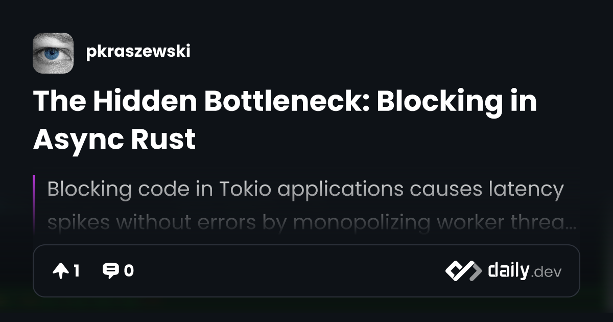 The Hidden Bottleneck: Blocking in Async Rust | daily.dev
