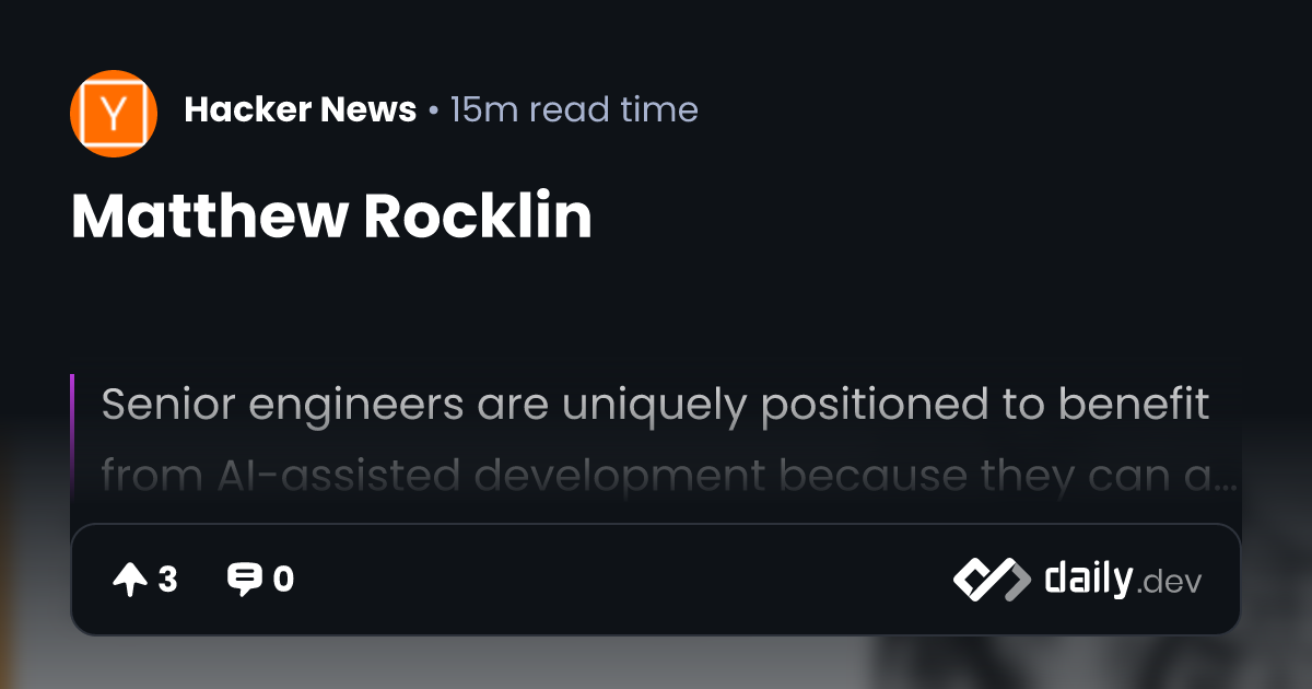 Matthew Rocklin | daily.dev