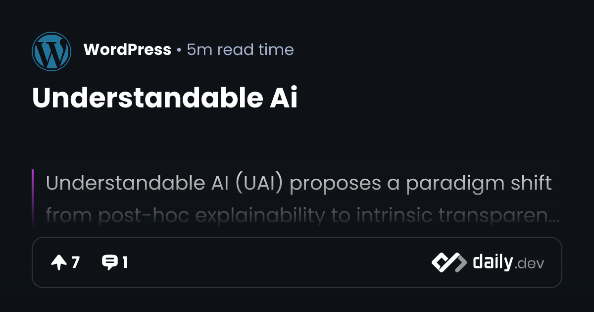 Understandable Ai | daily.dev