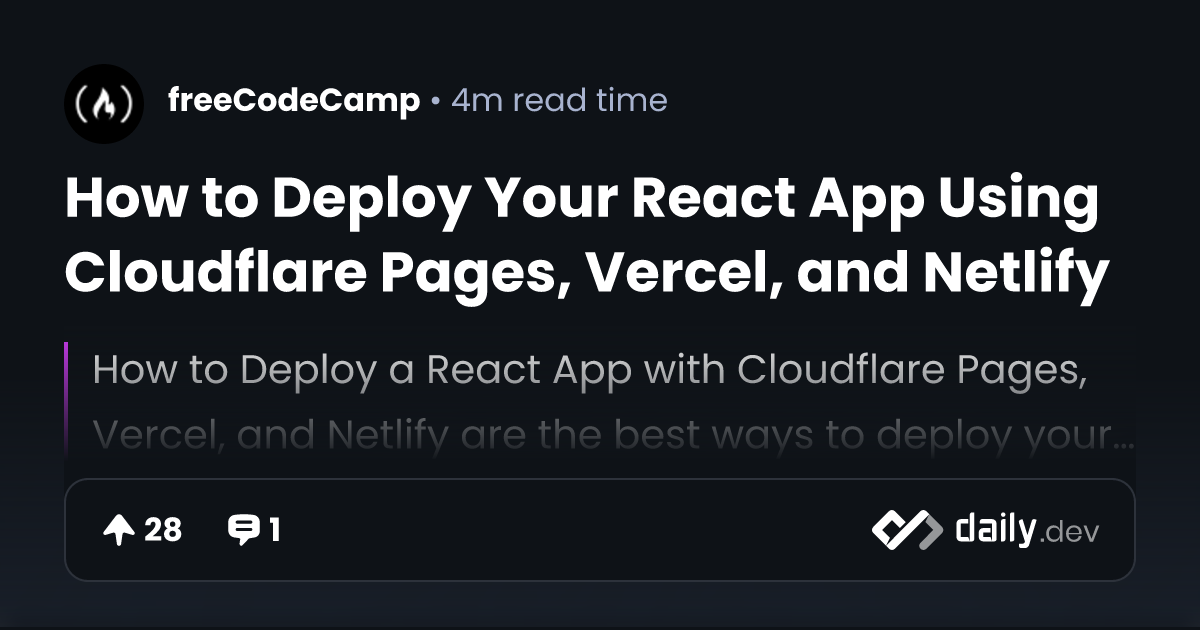How to Deploy Your React App Using Cloudflare Pages,...
