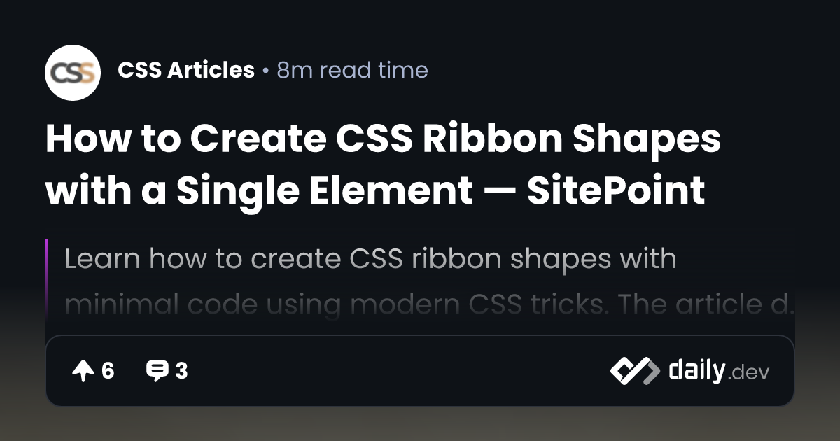 How to Create CSS Ribbon Shapes with a Single Element
