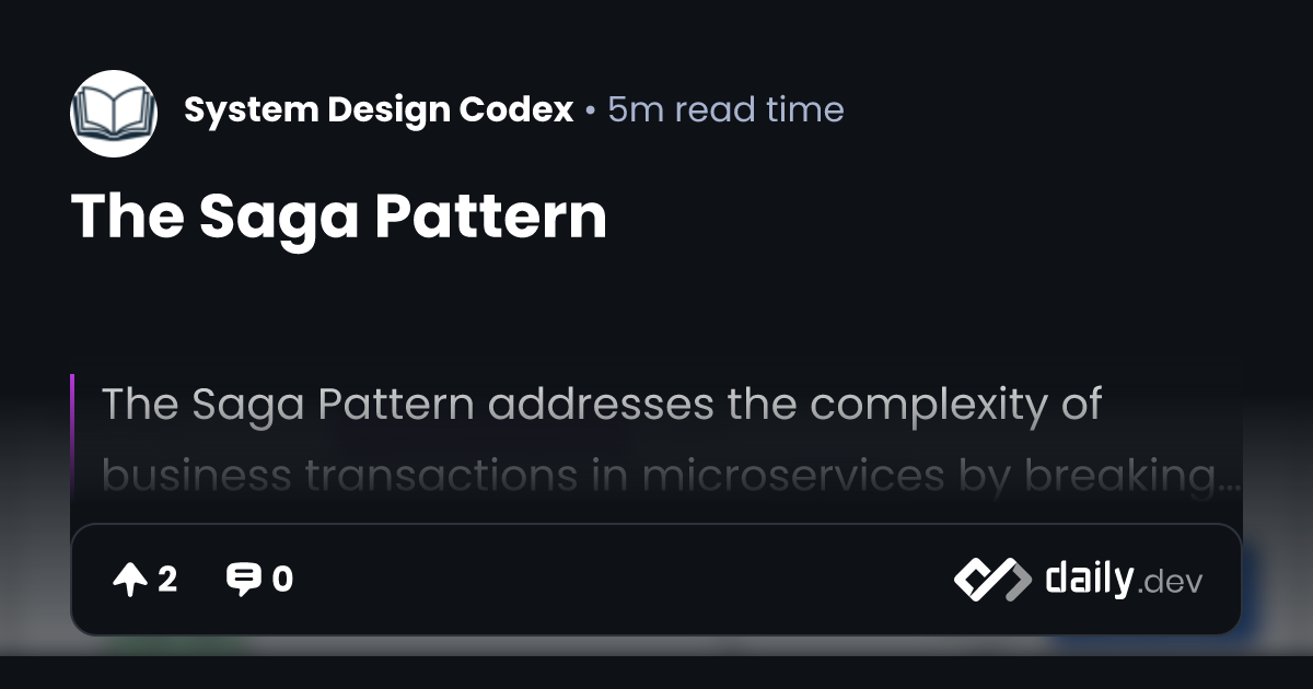 The Saga Pattern | daily.dev