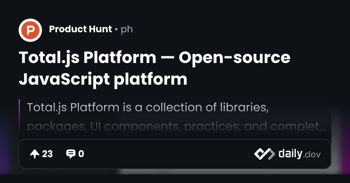 Total.js Platform — Open-source JavaScript platform