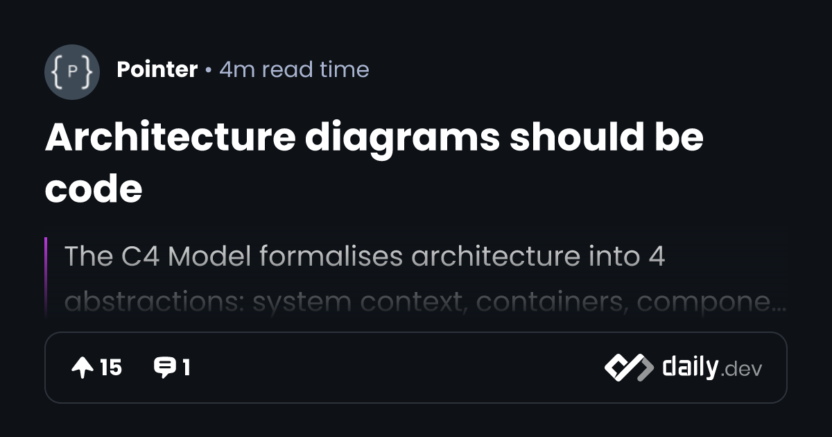 Architecture diagrams should be code | daily.dev