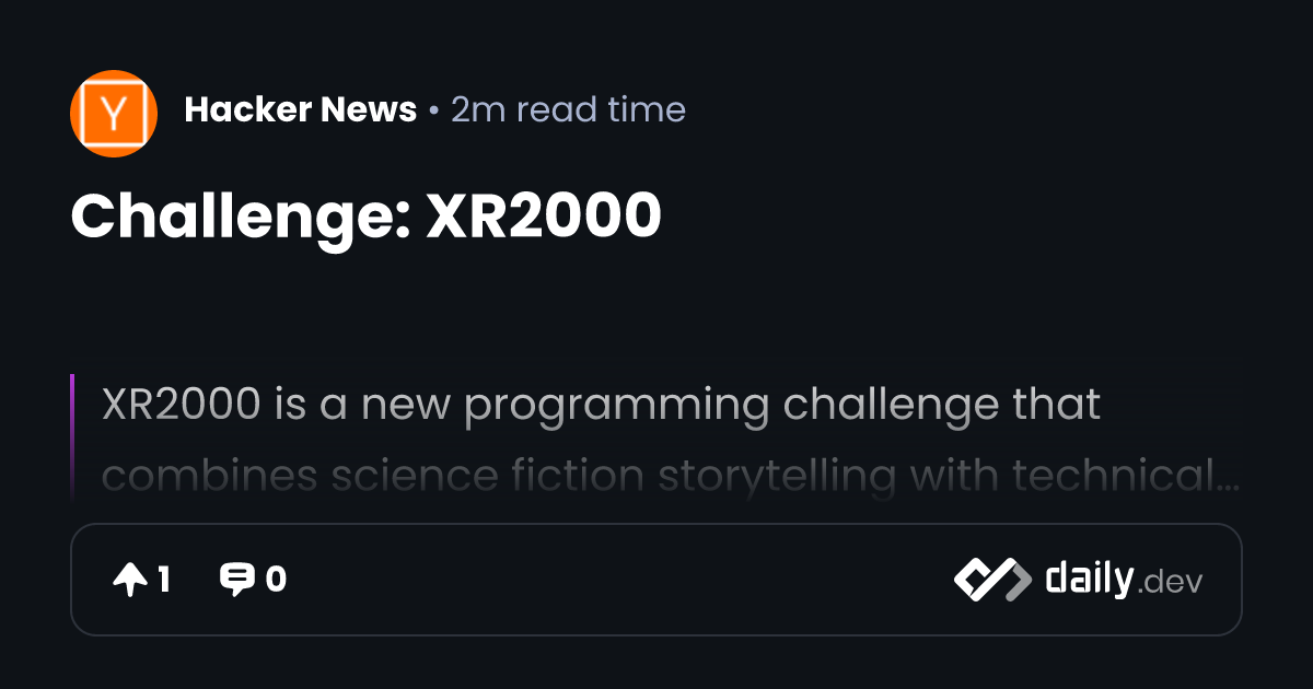 Challenge: XR2000 | daily.dev