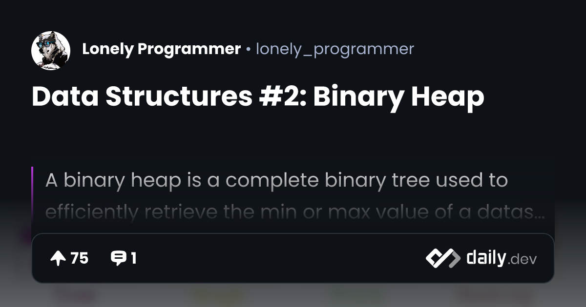 Data Structures #2: Binary Heap | daily.dev