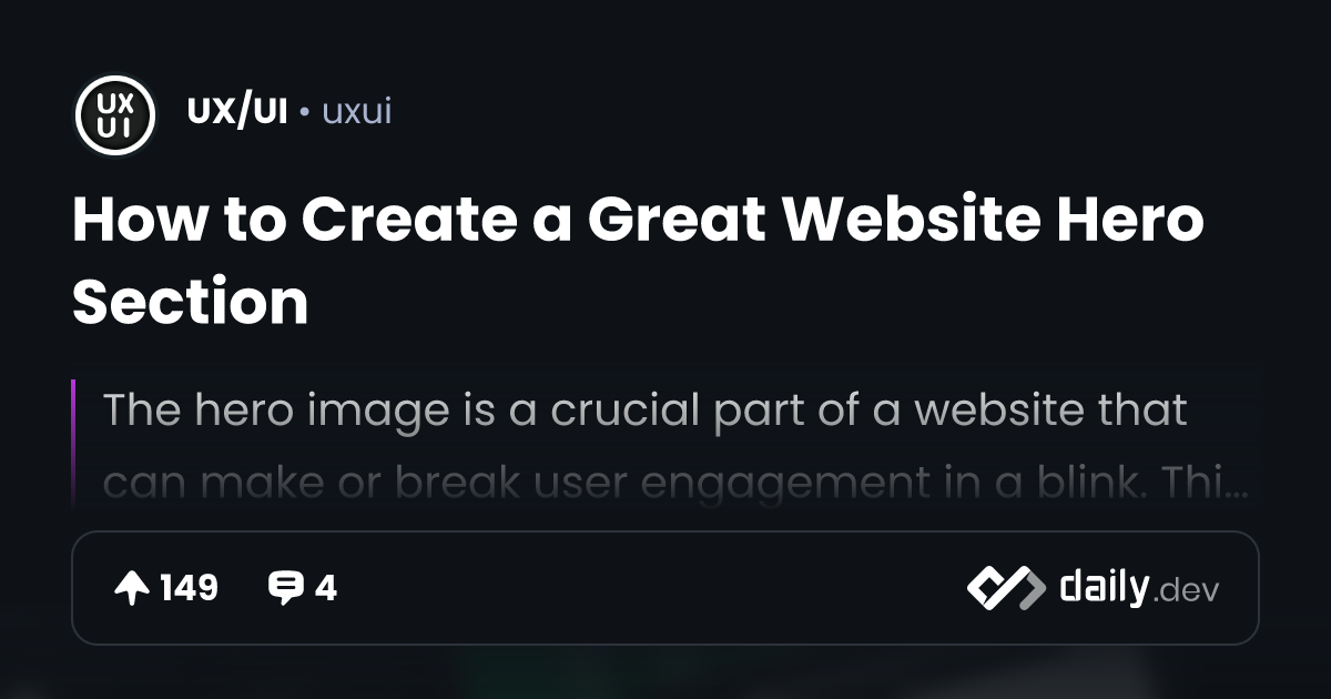 How to Create a Great Website Hero Section | daily.dev