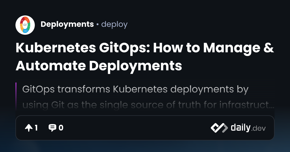 Kubernetes GitOps: How to Manage & Automate Deployments