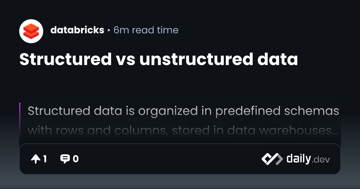 Structured vs unstructured data | daily.dev