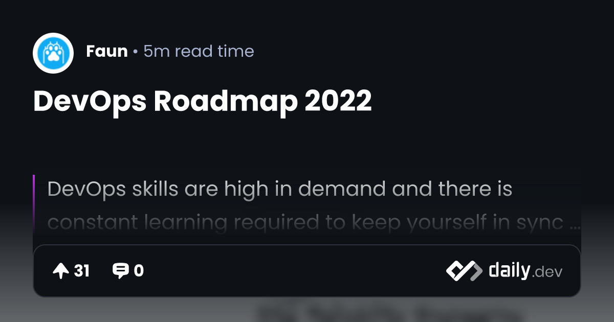 DevOps Roadmap 2022 | daily.dev