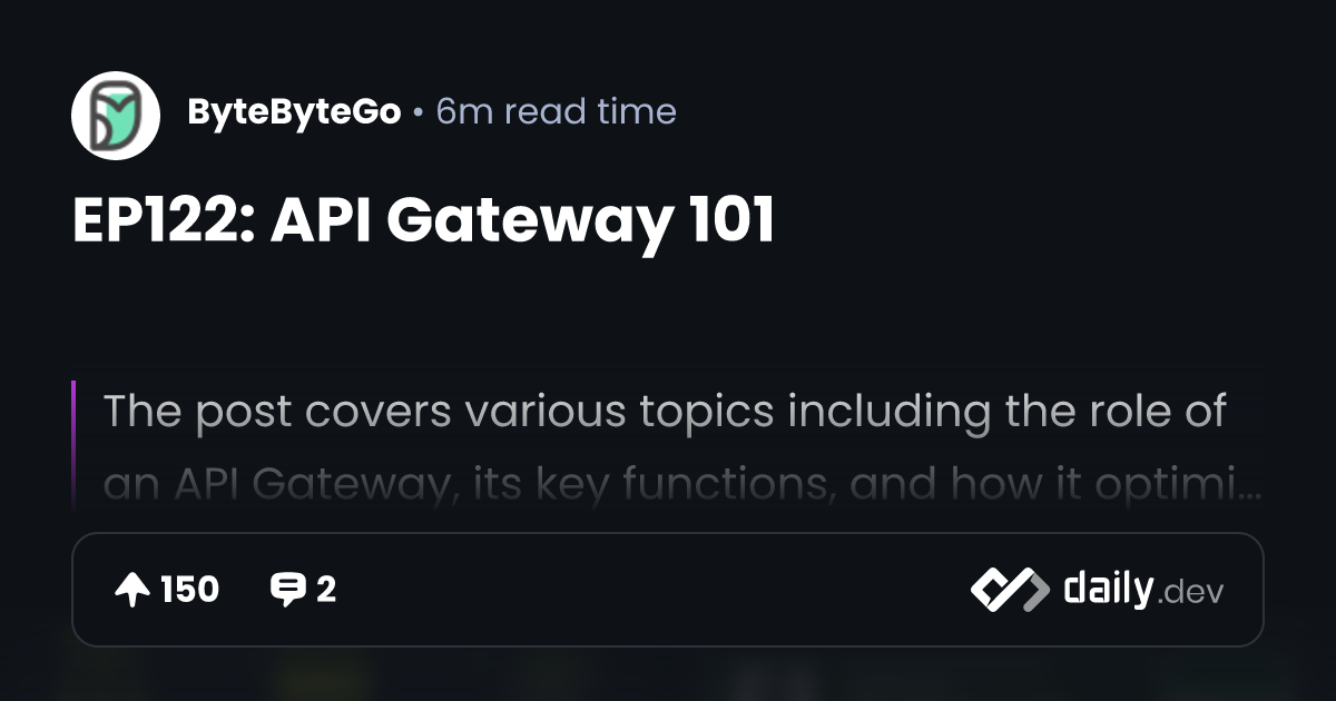 EP122: API Gateway 101 | daily.dev