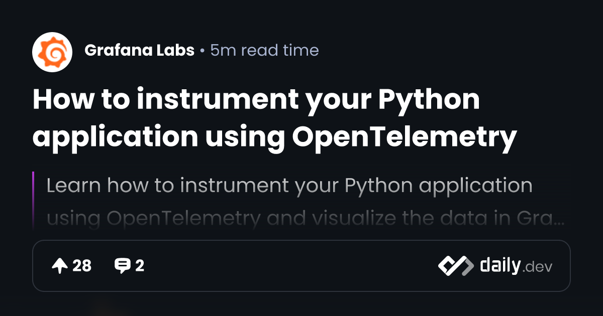How to instrument your Python application using...