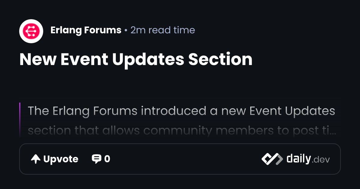 New Event Updates Section | daily.dev