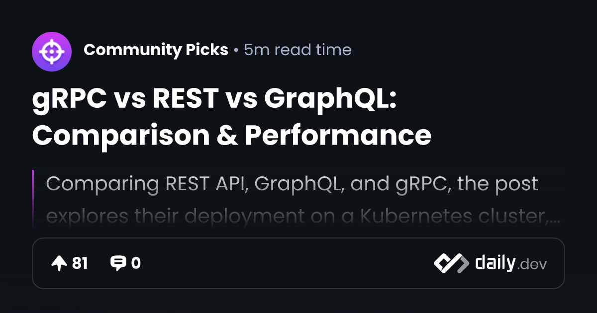 gRPC vs REST vs GraphQL: Comparison & Performance