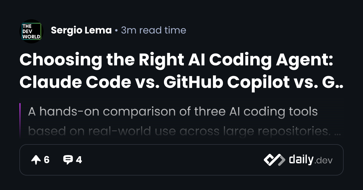 Choosing the Right AI Coding Agent: Claude Code vs....