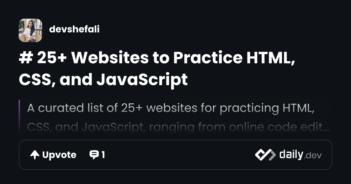 # 25+ Websites to Practice HTML, CSS, and JavaScript