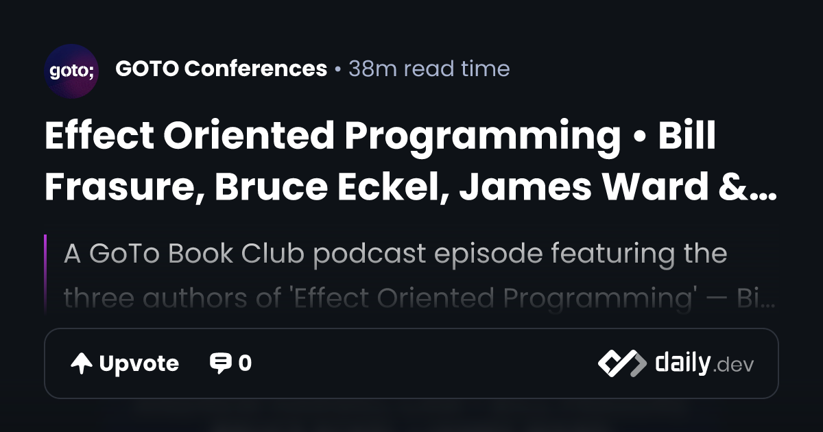 Effect Oriented Programming • Bill Frasure, Bruce Eckel,...