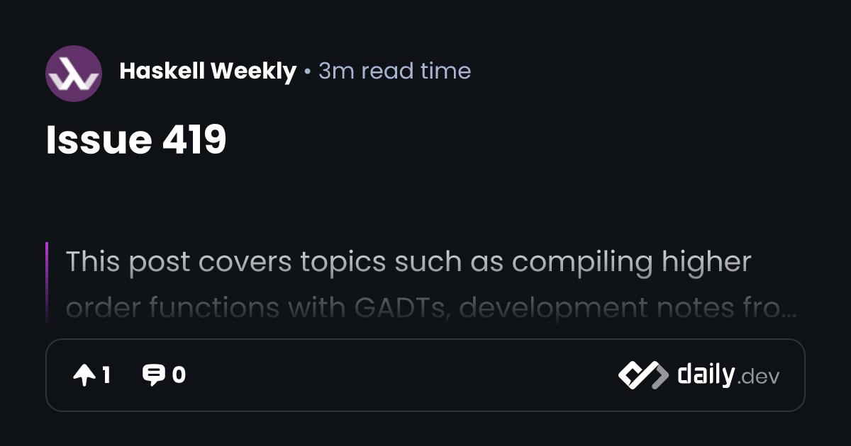 Issue 419 | daily.dev