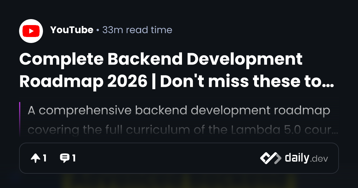 Complete Backend Development Roadmap 2026 | Don't miss...